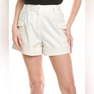 Derek Lam Collective Crosby White Cargo Shorts High-Waisted Cotton sz 42